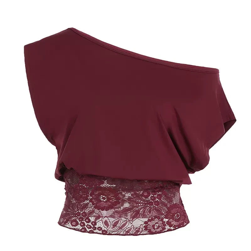 Bayley One Shoulder Lace Top
