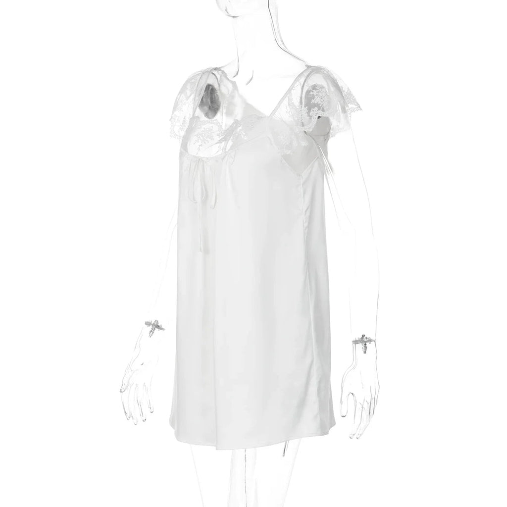 Taelor Lace Flutter Sleeve Mini Dress