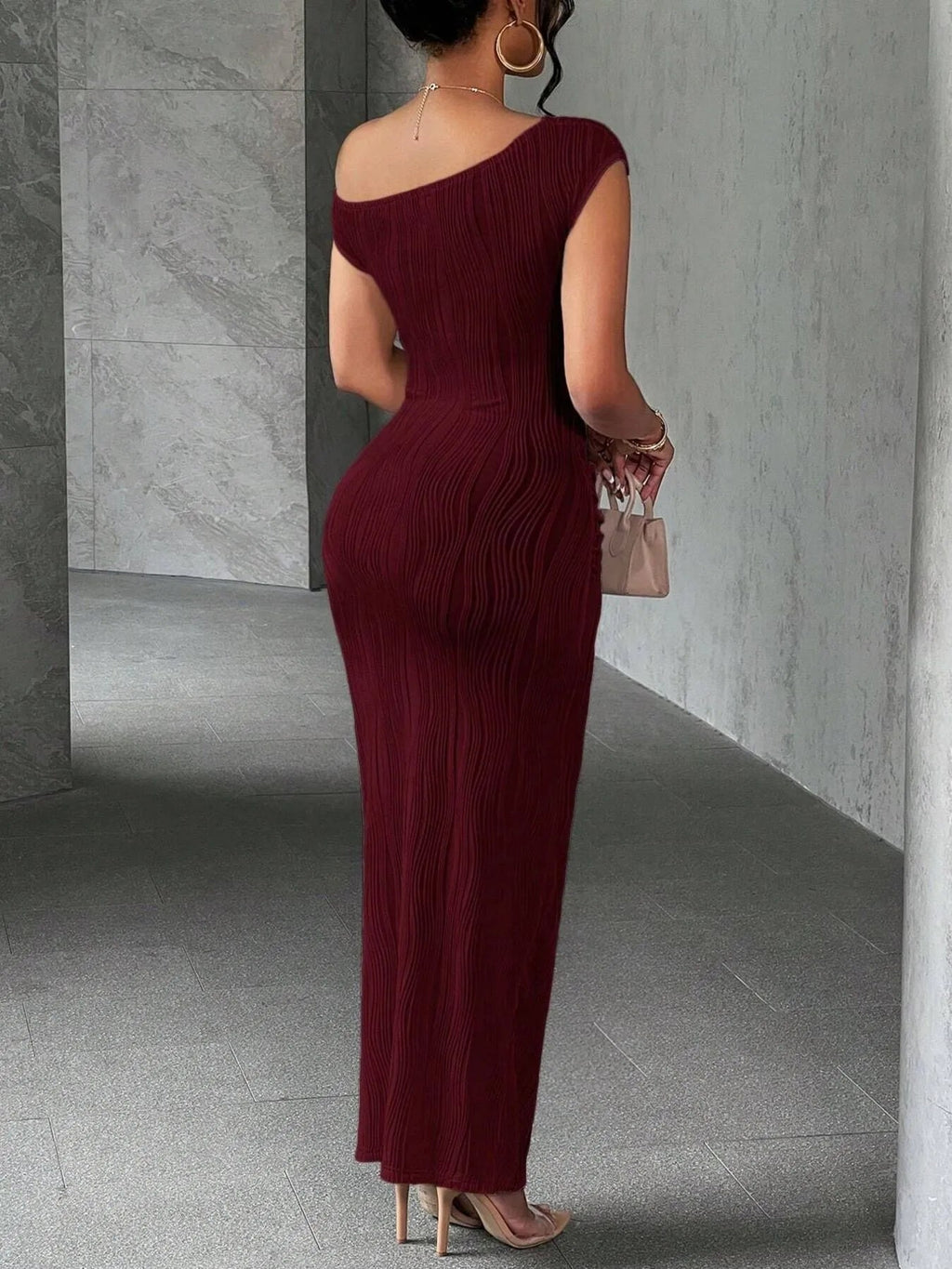 Bodycon Maxi Dress Comfort Summer Elegant Party One-Shoulder
