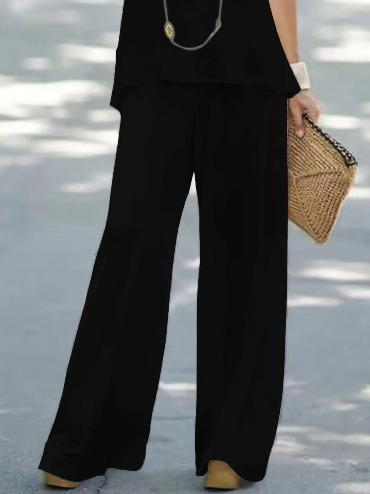 Outfit Set Loose Fit Wide Leg Pant Strechy sleeveless