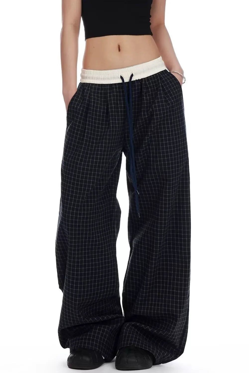 Karah Plaid Wide Leg Pants