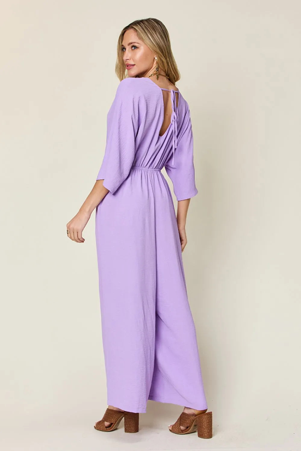 Surplice Wide Leg Jumpsuit with Pockets – Full Size