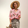 Lightweight Women's Blouse with Paisley Print – Elegant Summer Blouse with V-Neck
