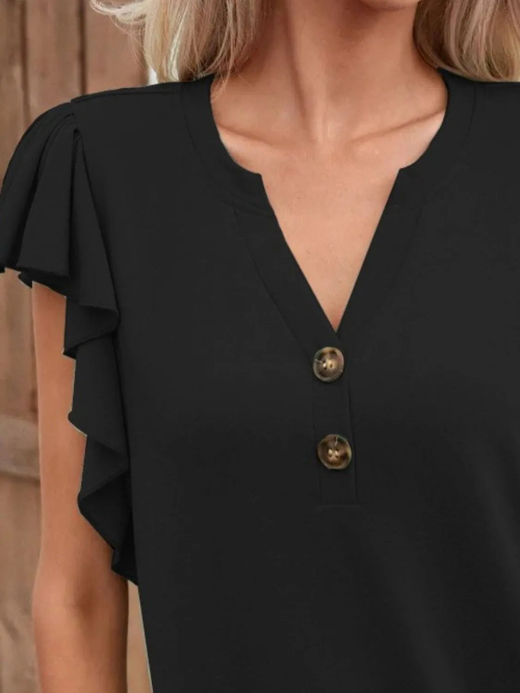 Blouse Top Elegant Chic Boho Ruffle Cap Sleeve Cocktail