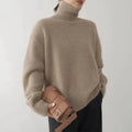 Warm Knitted Women's Turtleneck with Oversized Fit