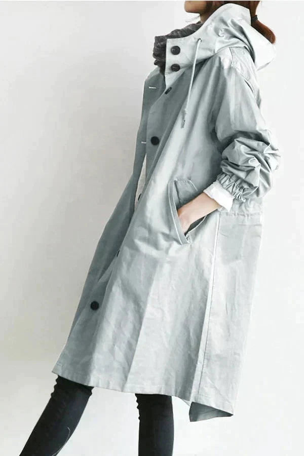 Nicky - Long trench coat with hood