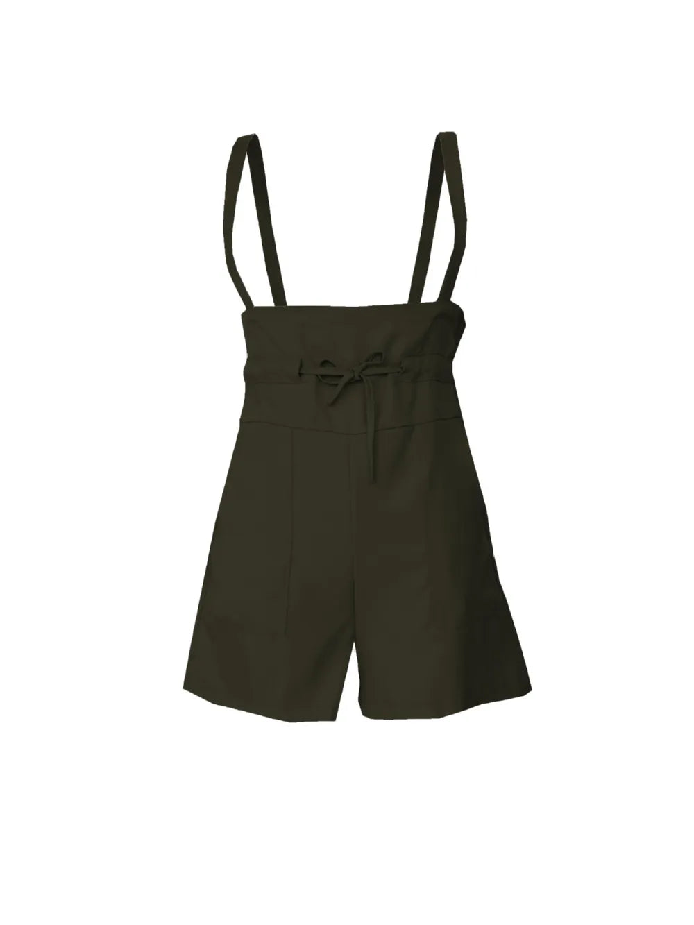 Overall Romper Wide Strap Paperbag Waist Loose Fit