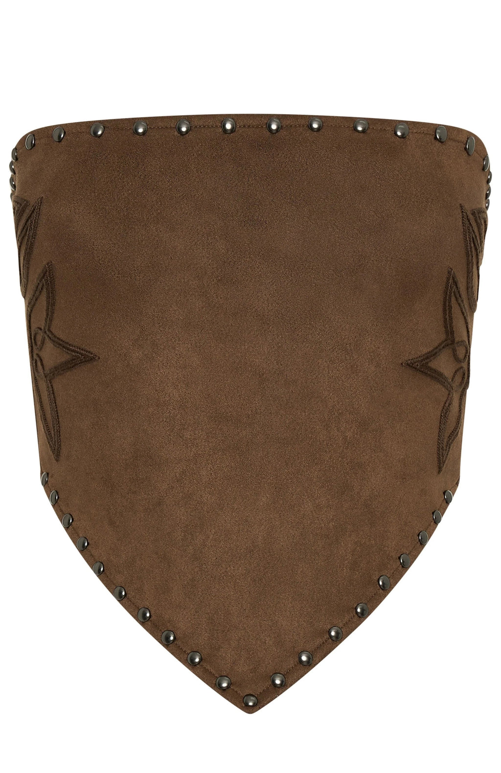 Jood Studded Strapless Suede Top
