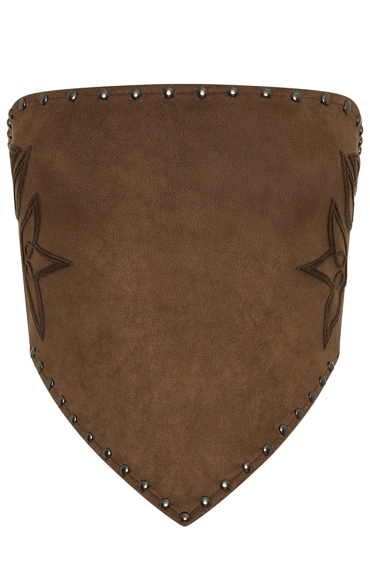 Jood Studded Strapless Suede Top