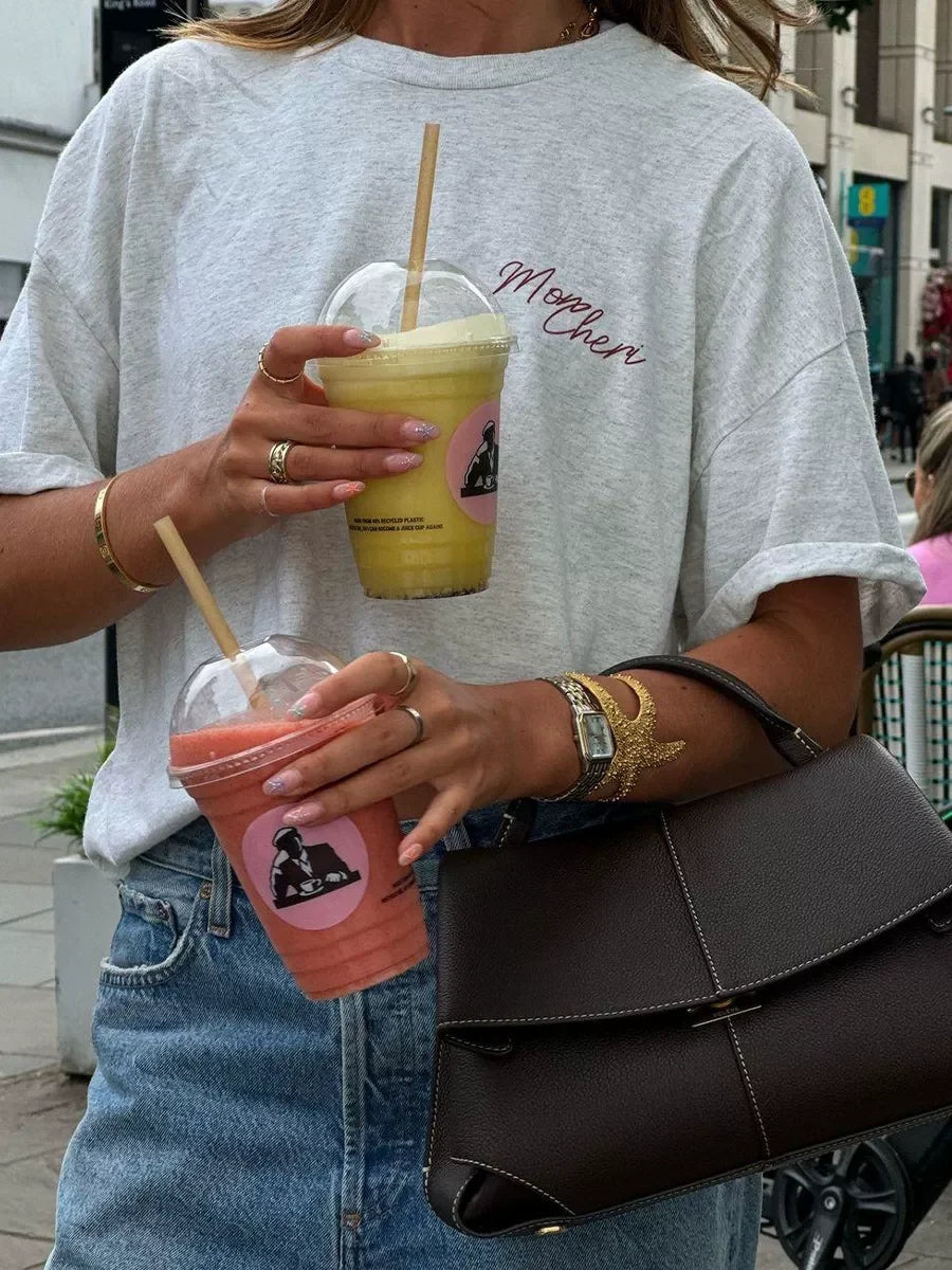 Mila Cherry Graphic Oversized Tee