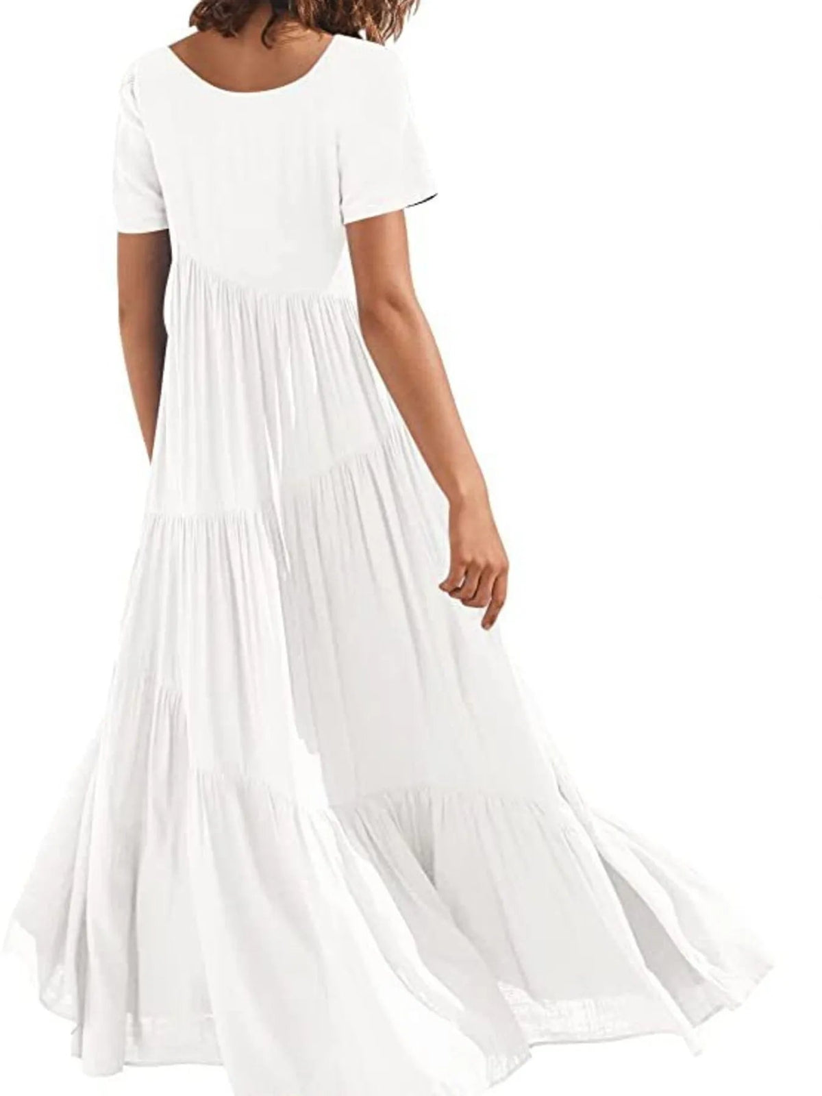 Maxi Dress Ruffle Everyday Comfortable Round Neck Vacation