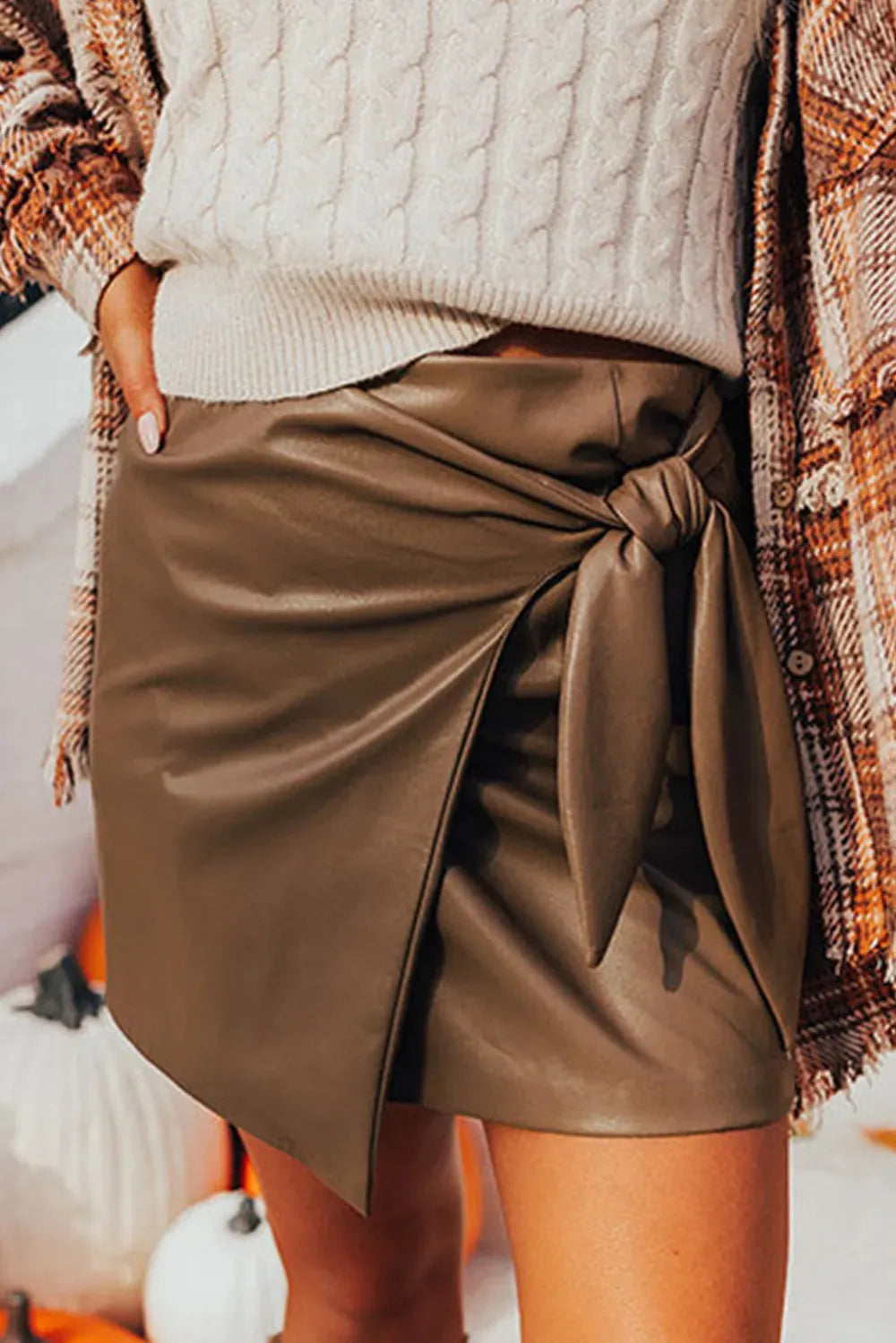 Mini Skirt Bowknot Elastic Waist Party Elegant Casual