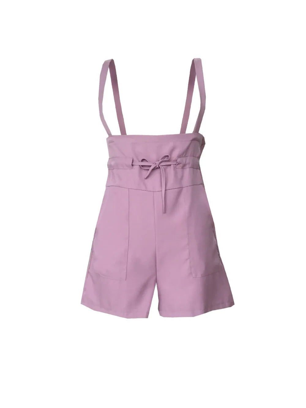 Overall Romper Wide Strap Paperbag Waist Loose Fit