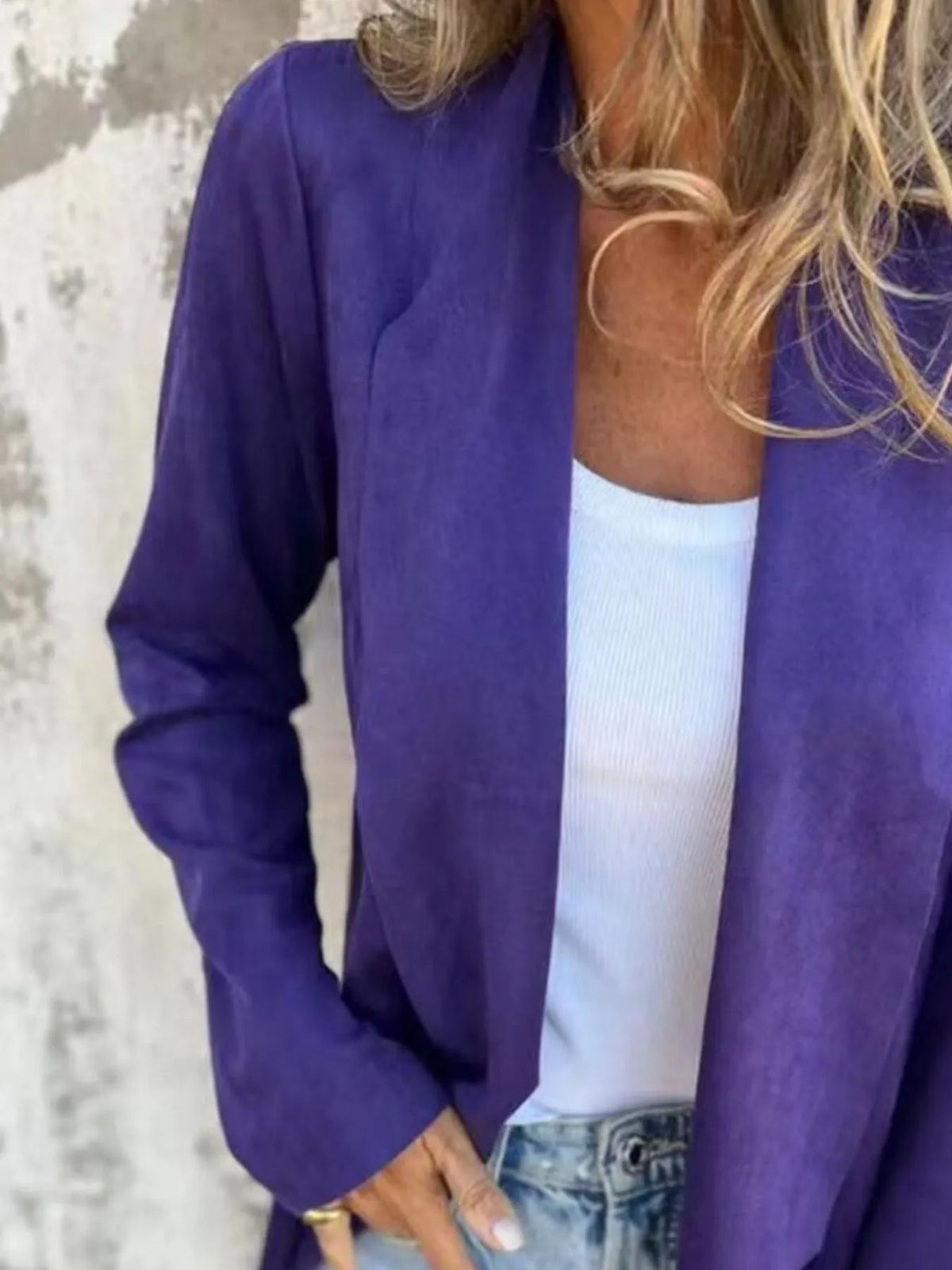 Plus Size Open Front Casual Cardigan