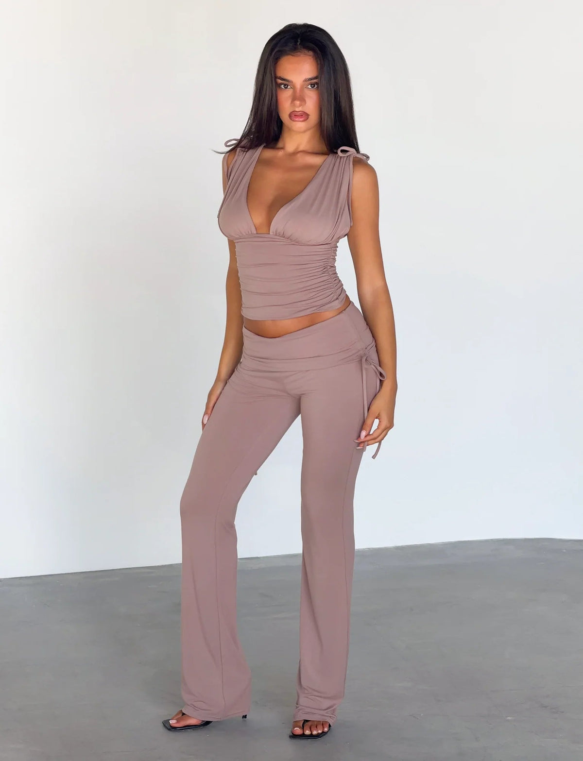 Ayrabella Ruched Plunge Top