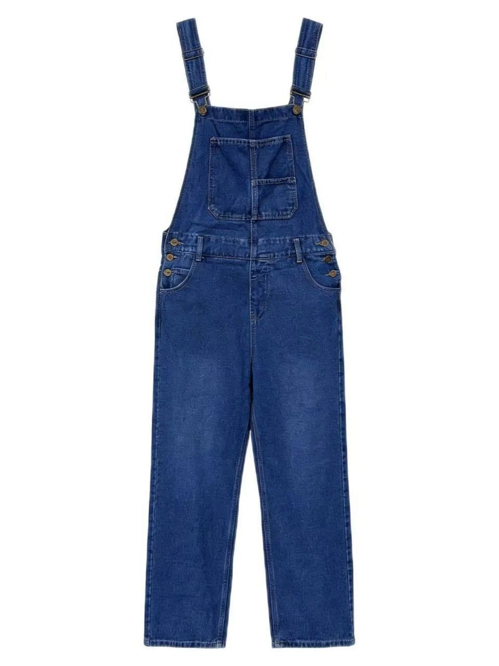 Washed Pocket Denim Overalls