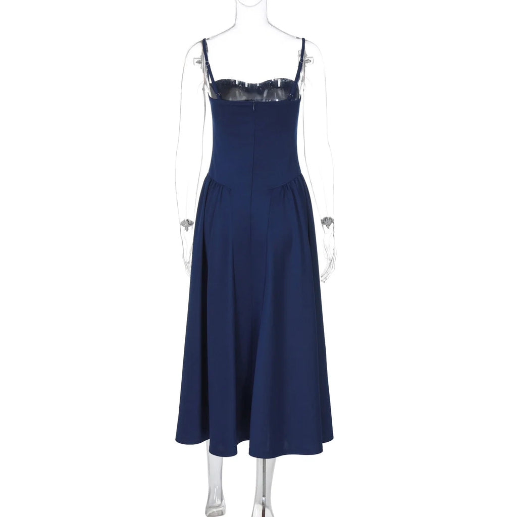 Square Neck Midi Slip Dress