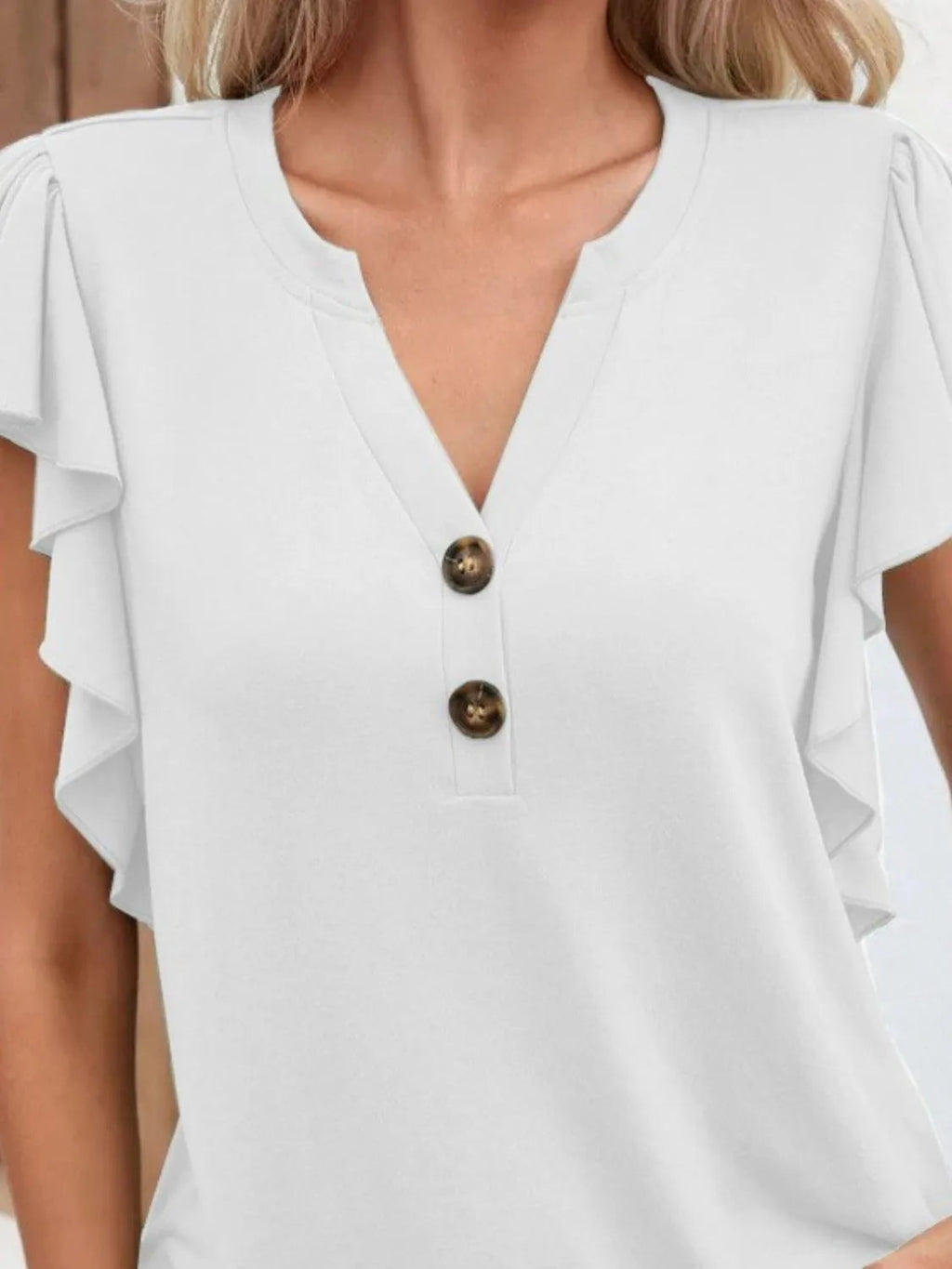 Blouse Top Elegant Chic Boho Ruffle Cap Sleeve Cocktail