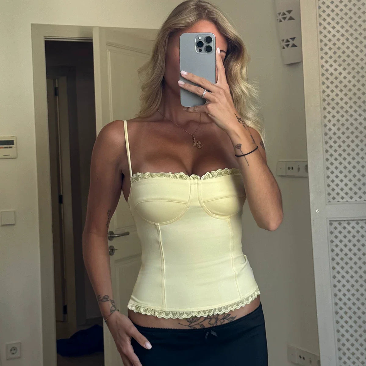Zyah Lace Trim Corset Camisole