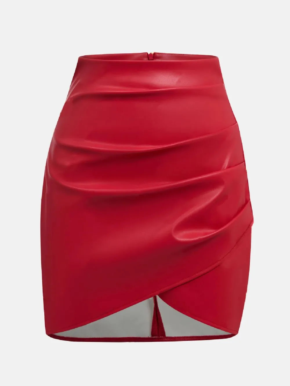 Skirt Ruched Flattering Asymmetrical Mini Elegant Chic