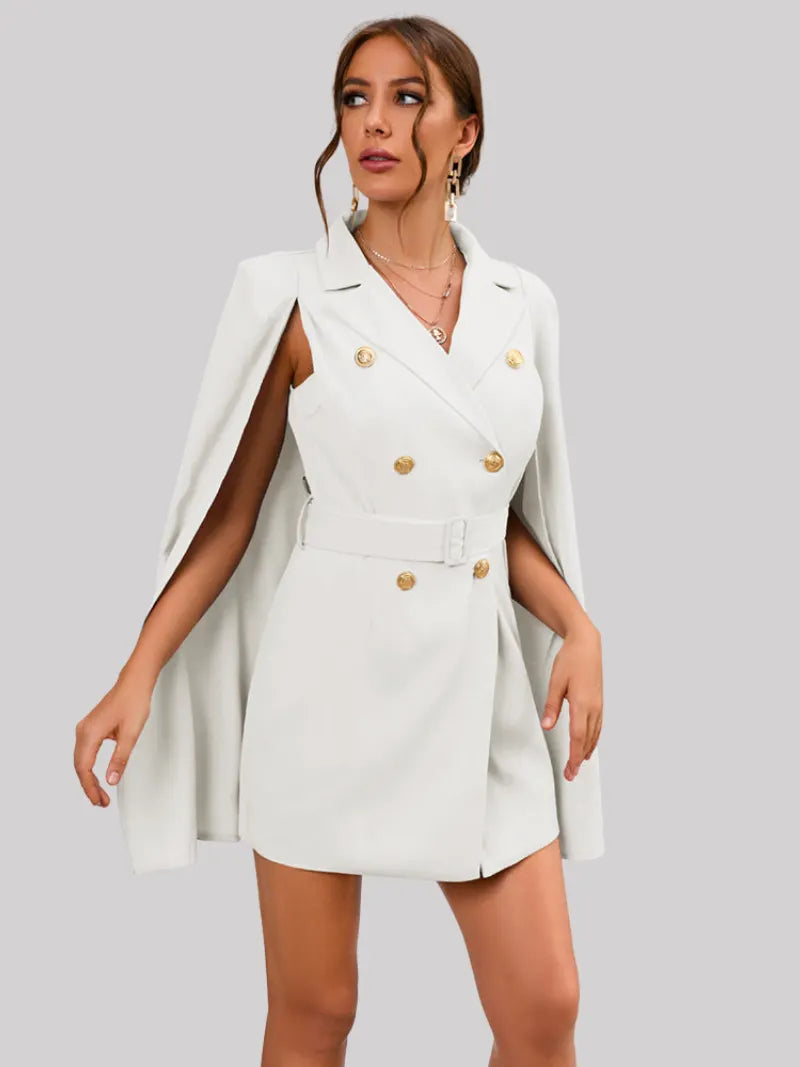 Aurora - Elegant Cape Blazer Dress