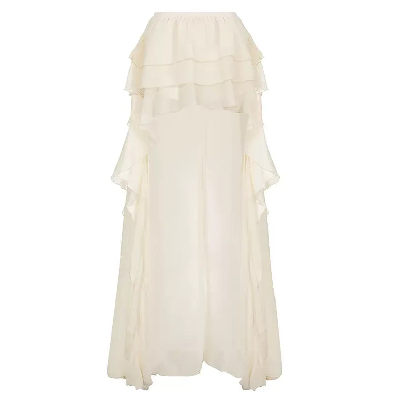 Jayce Tiered Ruffle Asymmetric Skirt