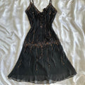🥀✨Black Shiny Beautiful Vintage Gorgeous Fashion Elegant Exquisite Black Rose Gold Beading Midi/Short Chiffon Homecoming Dress Prom Dress Evening Dress Birthday Party Dress Ball Gown