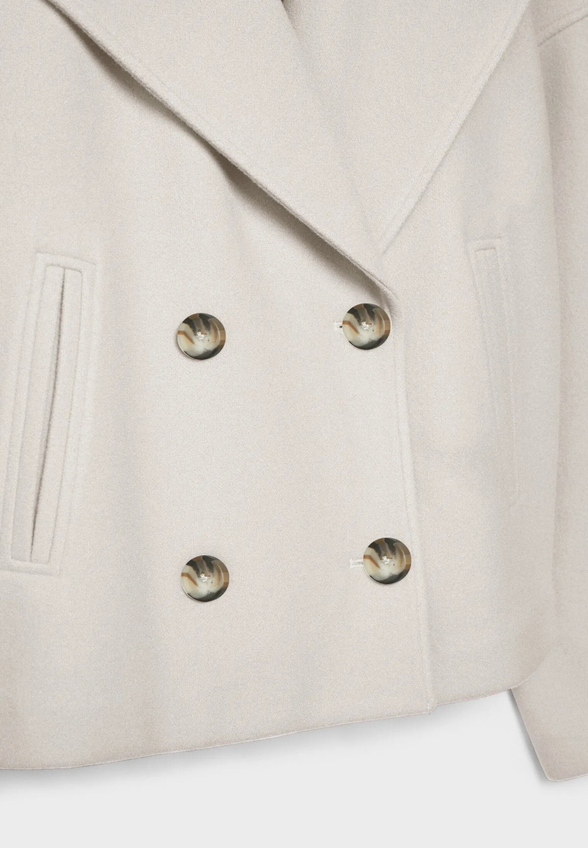 Jitske - Chic Short Peacoat with Double Button Closure