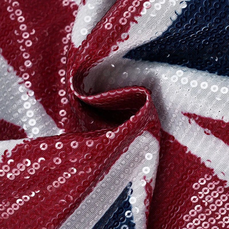 UK Flag Sequin Mini Skirt