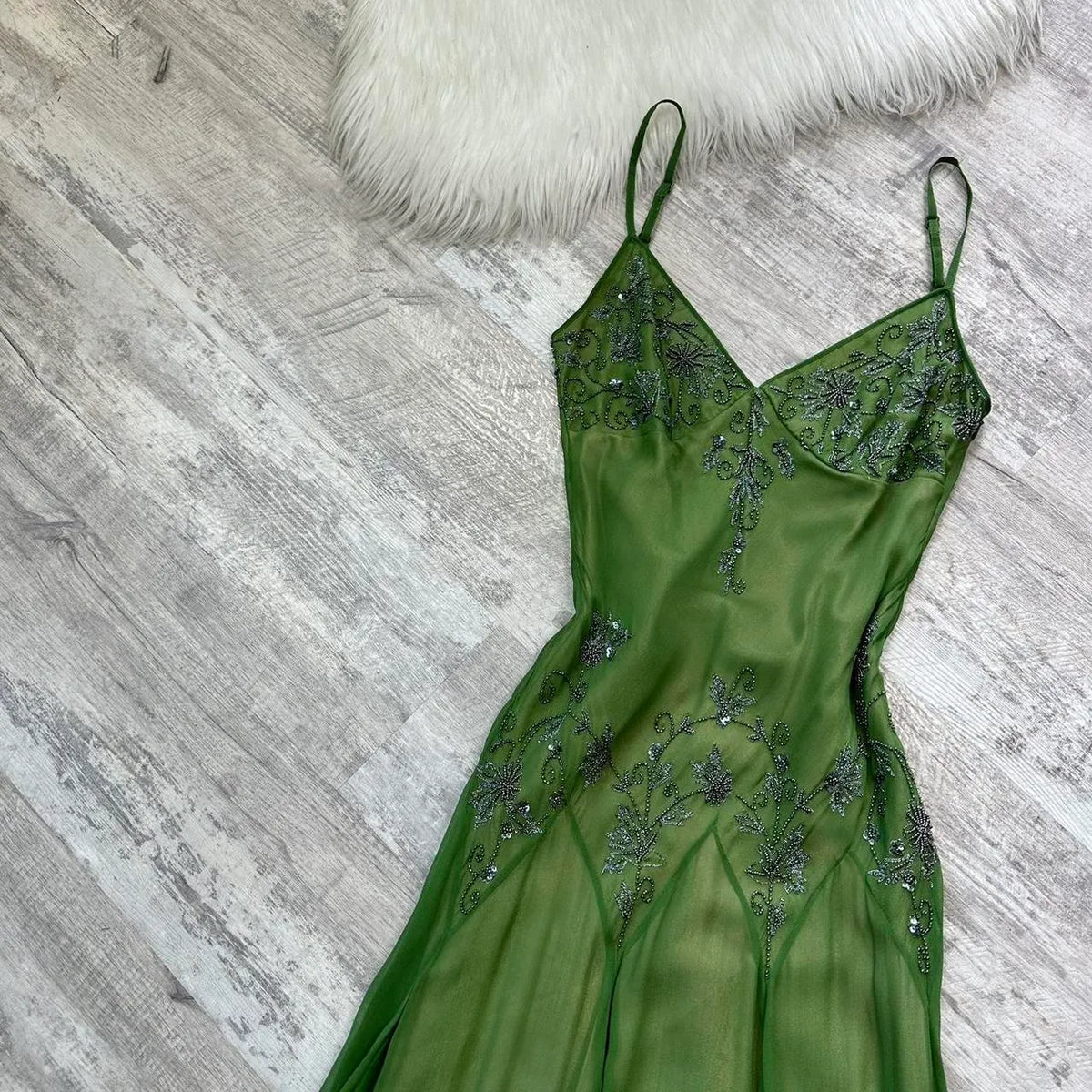 Green fairy homecoming dress Yk floral beaded mini flowy short/mid/long chiffon Prom Dress evening dress party dress