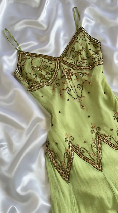 Green Beaded Short Chiffon Homecoming Dress Prom Dress Evening Dress Birthday Party Dress