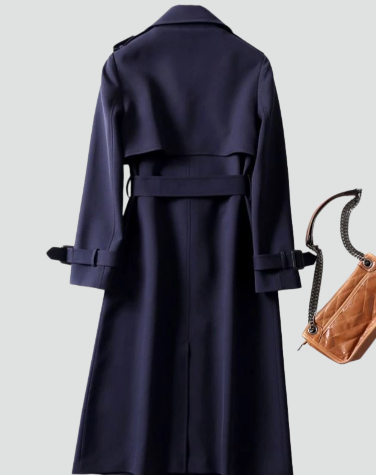 Women's Waterproof Long Trench Coat with Belt