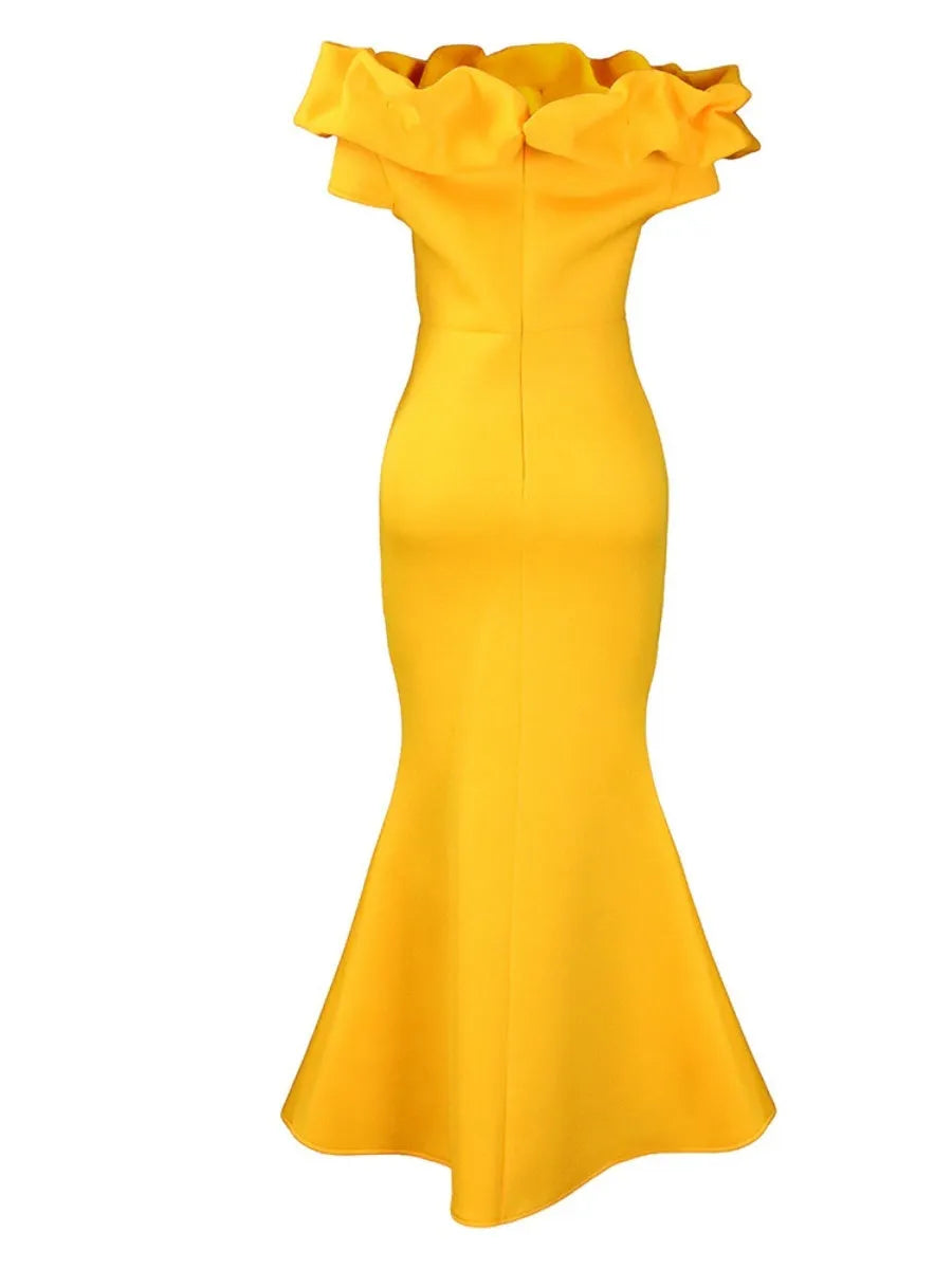Off Shoulder Sexy Fishtail Formal Dress Maxi Dresses