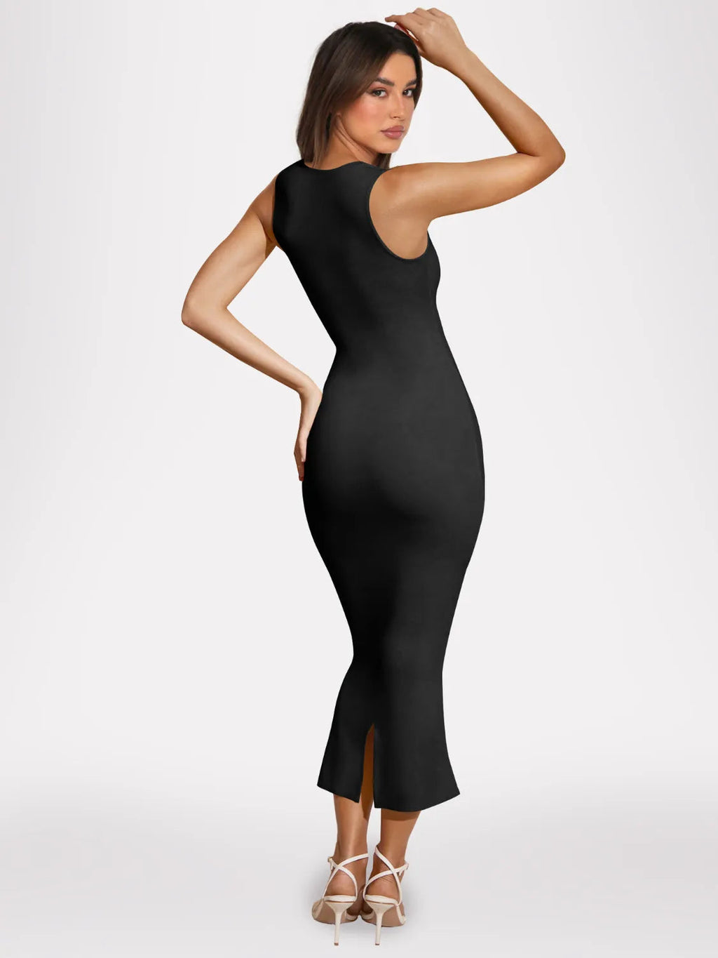 Maxi Dress Sleeveless Back Slit Versatile Square Neck Summer