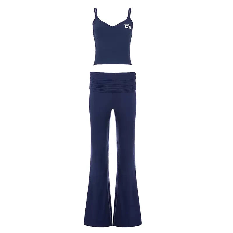 Zora Ruched Waist Flared Pant Set