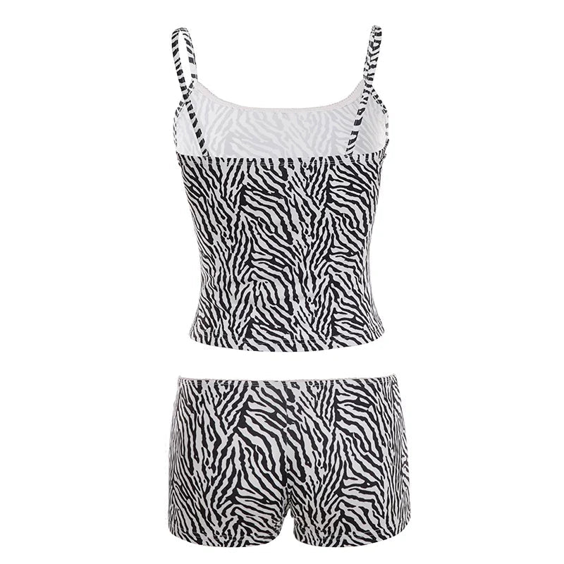 Danica Zebra Print Shorts Set
