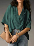 Polished Collared Half Sleeve Blouse