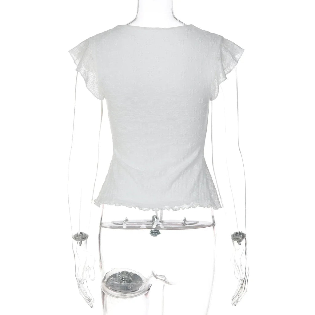 Jonah Lace Flutter Sleeve Top