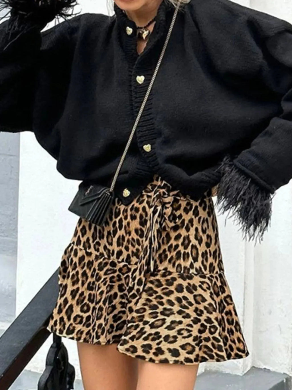 Leopard Print Mini Skirt for Women