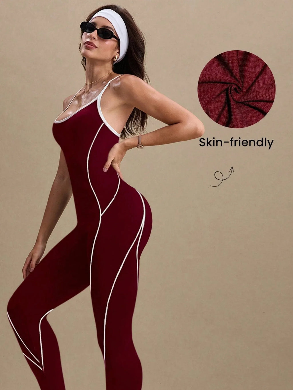 Cross Shoulder Straps Color-blocked Fitness Exercise Bodysuits