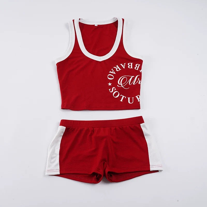 Brandi Sporty V-Neck Shorts Set