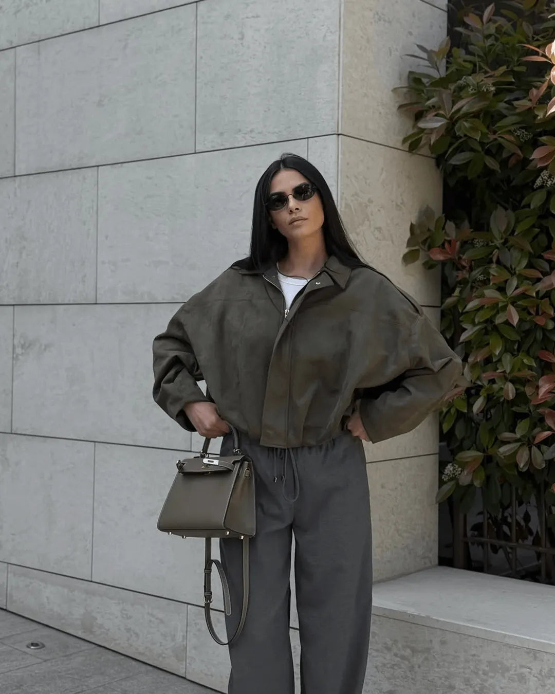 Lara Suede Bomber Jacket