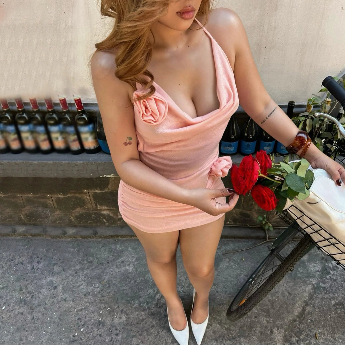 Floral Embellished Bodycon Mini Dress