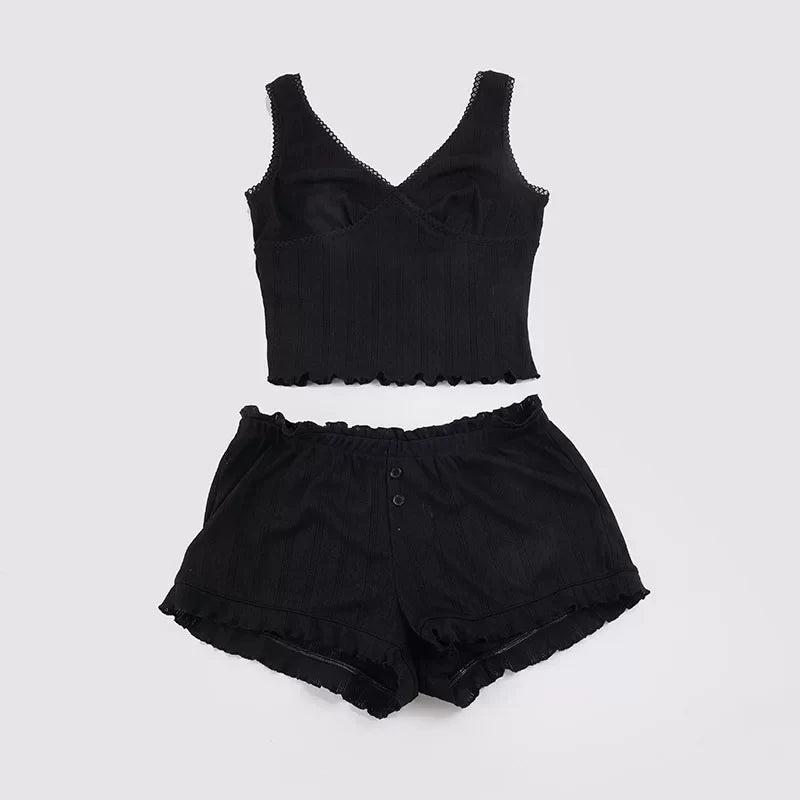 Nariah Lace Trim Shorts Set
