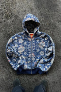 Gothic Full Pattern Printed Zipper Hoodie