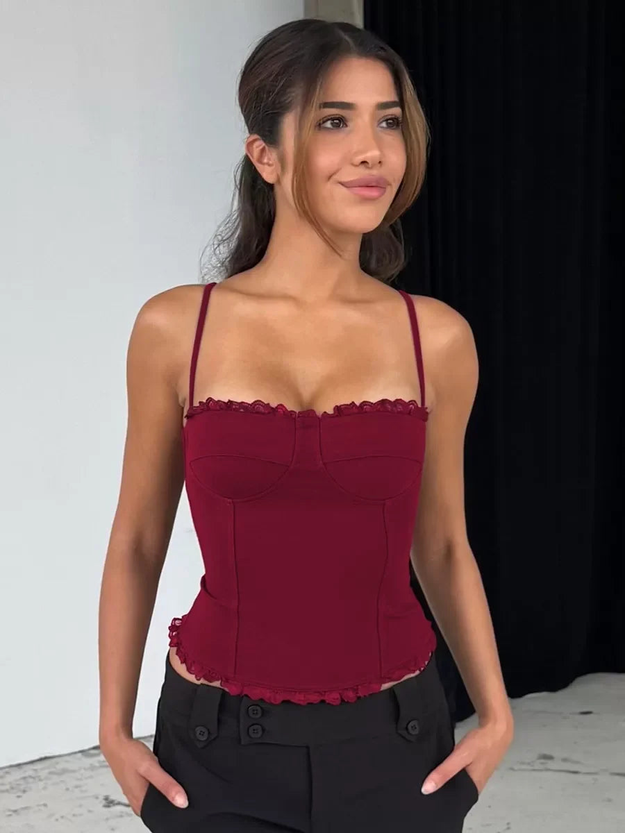 Zyah Lace Trim Corset Camisole