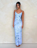 Arlette Radiant Floral Maxi Dress - Blue Ceramic Floral