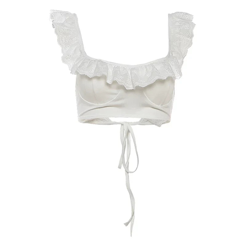 Lace Trim Cami Skirt Set