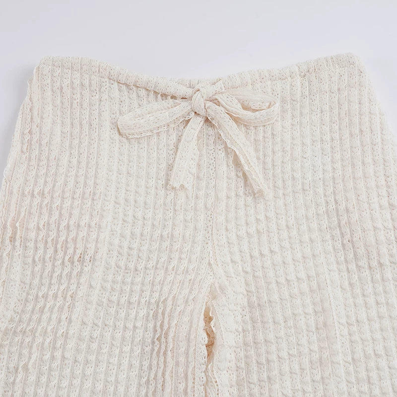 Yanelis Textured Wide Leg Pants