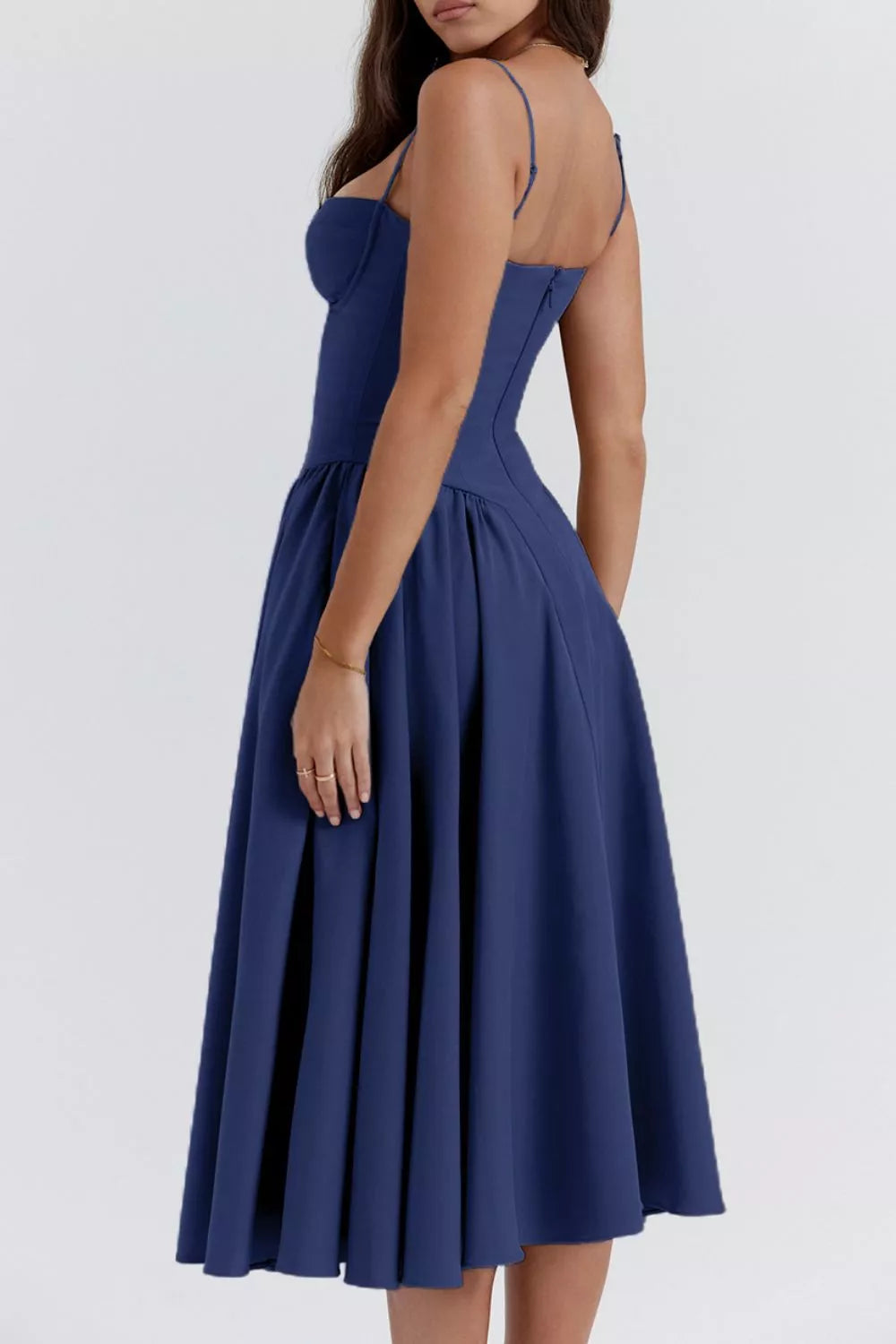 Midi Dress Ruched Sweetheart Neck Elegant Cocktail Party